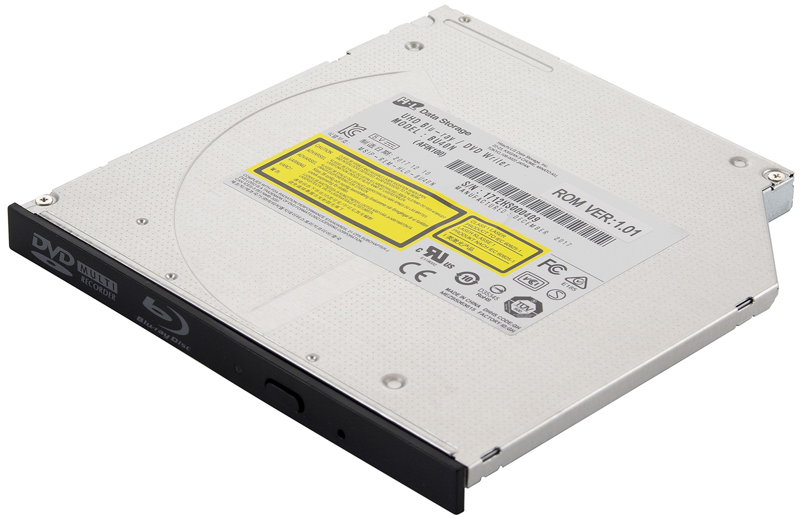 LG - Quemador Sata 3 BLU-Ray Interno BU40N (con Panel Frontal Negro), Adecuado para CD, DVD y BD, 9,5 mm de Alto (Ultra Slim)