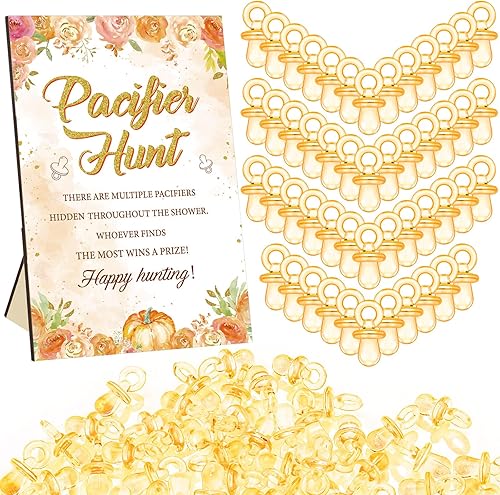 Miniatura 11 de Thyle 51 piezas Juego de Baby Shower "Ella es nuestra cereza del pastel" con búsqueda de chupetes rojos, incluye señal de búsqueda y 50 chupetes