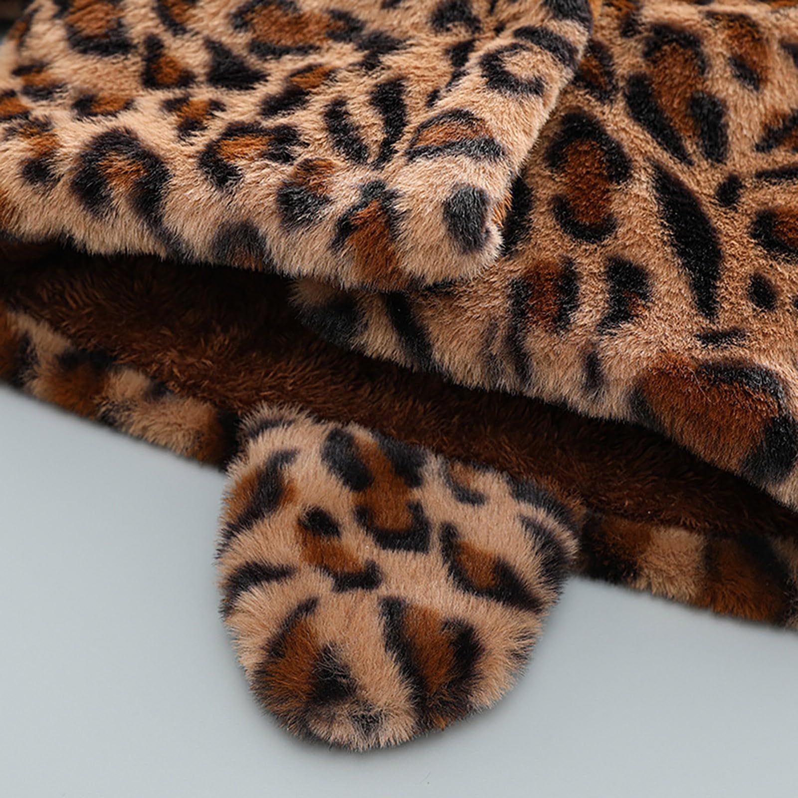OBiQuzz Veste polaire pour enfant - Veste demi-saison - Motif léopard - Veste d'hiver chaude à capuche - Veste de survêtement avec oreilles d'ours - Veste de sport quotidienne - Veste d'extérieur pour