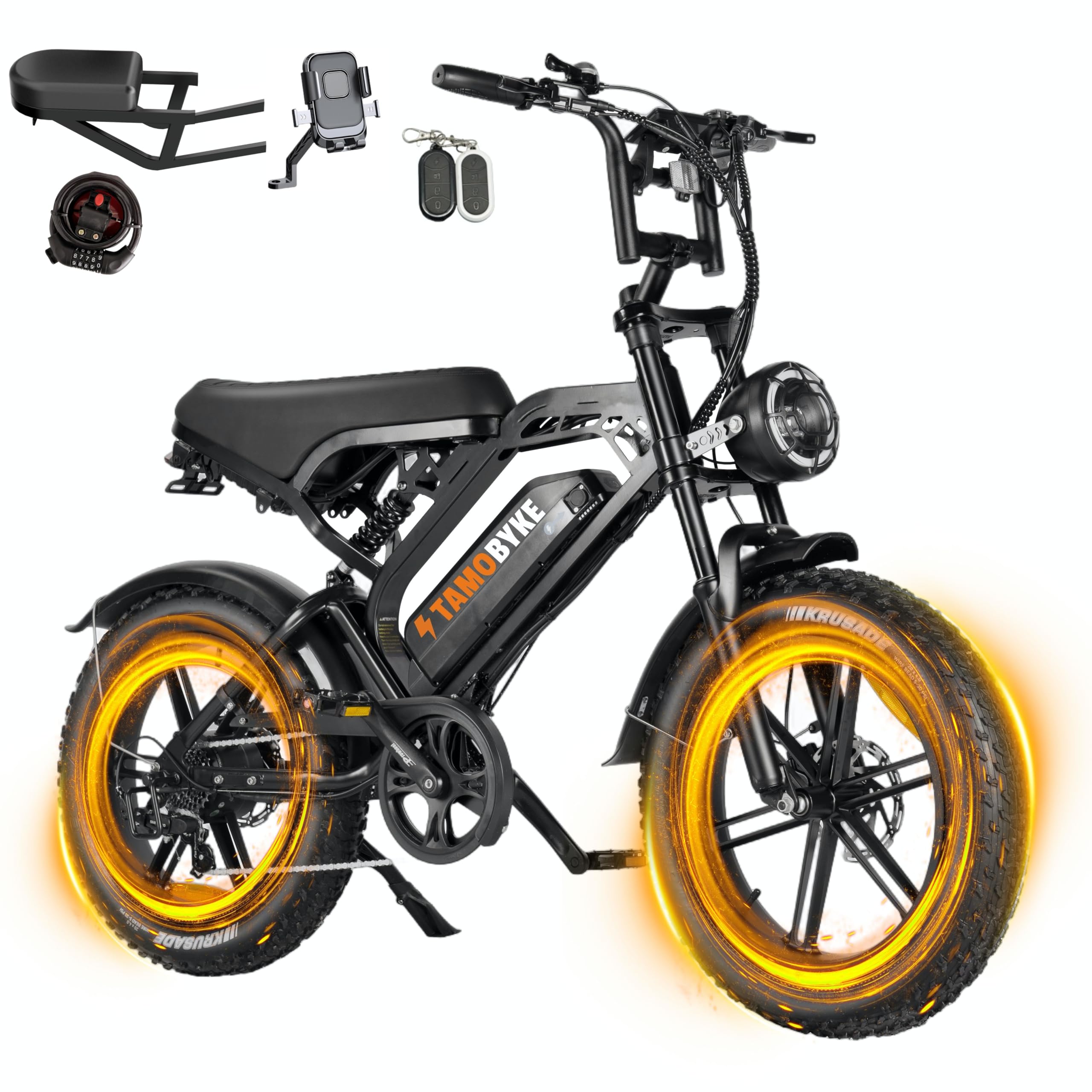 Moped Style 1500W/2000W Electric Bike for Adults,28mph/30mph/33mph Ebike&34-180Miles PAS Range,48V15.6ah/18.2ah/ (874Wh) Larger Battery, 20'' Fat Tire Electric Bike,UL Safety Certified.