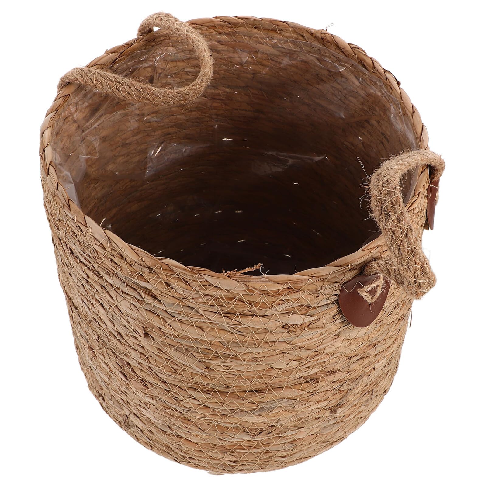 Cesto Intrecciato in per Vaso Piante Interno Portavaso Tondo Traspirante per Radici Sane Facile Manutenzione con Panno Umido Supporto Versatile per Piante da Interno ed Esterno