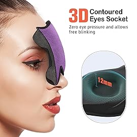 LitBear Sleep Mask for Side Sleeper Women Men, Eye Mask for Sleeping Light Blocking, 3D Contoured Cup Sleeping Mask, Soft Breathable Sleep Eye Mask with Adjustable Elastic Strap for Flight Nap