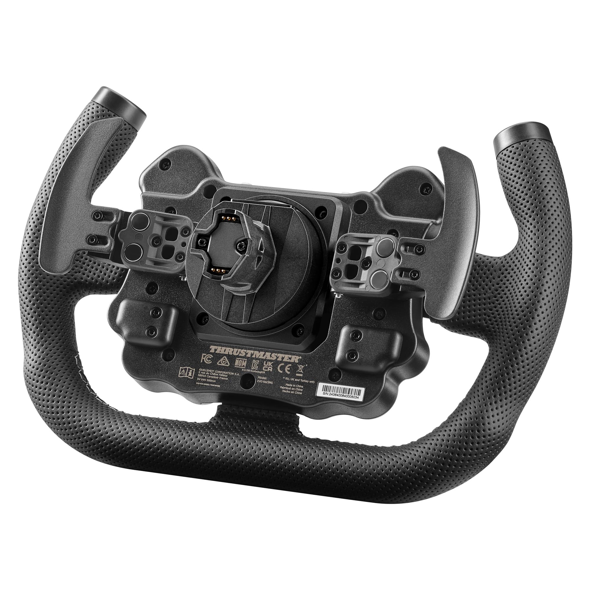 Thrustmaster EVO Racing 31U Leather - Aro de Volante Desmontable en Forma de "U" con Hub (Botones + LED) Revestido de Piel Sintética para Simracing - PS5, PS4, Xbox Series, Xbox One, PC