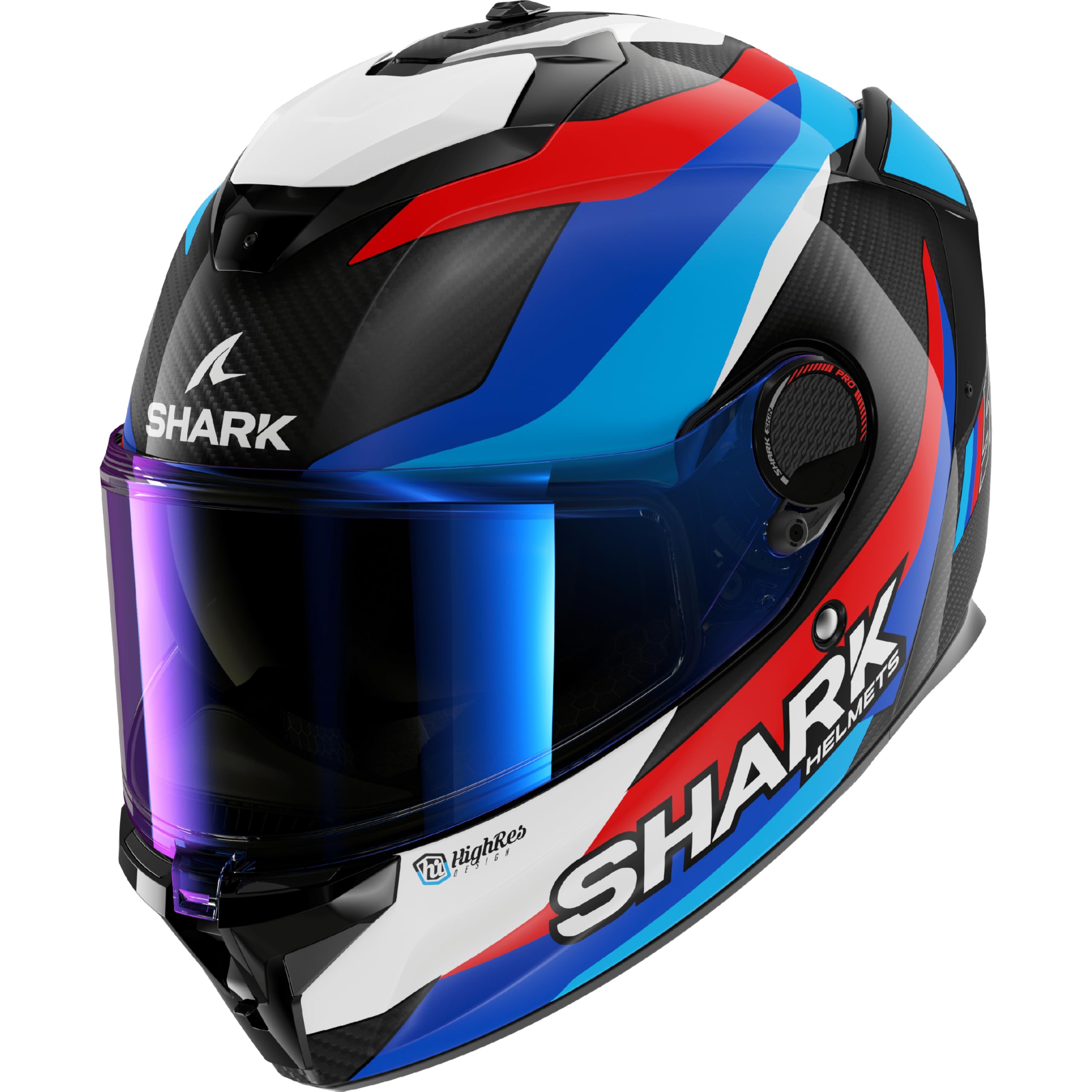 SHARK, Casco Moto Integral SPARTAN GT PRO CARBON GUINTOLI Carbon Blue Red DBR, XS
