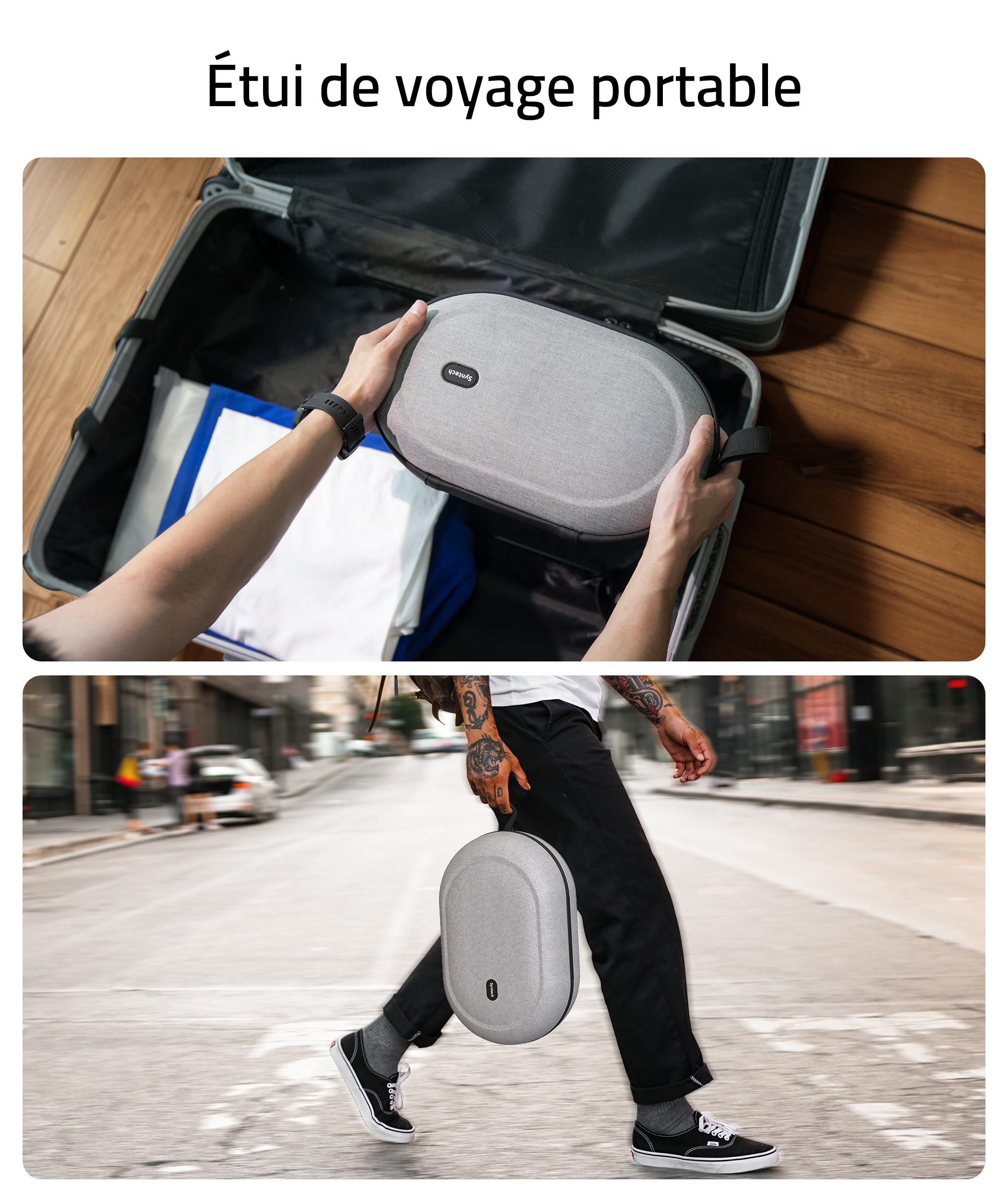 Syntech Étui de Grande Transport Rigide Housse Compatible avec Meta Quest 3S/Oculus Quest 3/2/Pro/Pico4 Accessoires VR Gaming Casque avec Elite Strap, Les Manettes Touch et VR, Grande