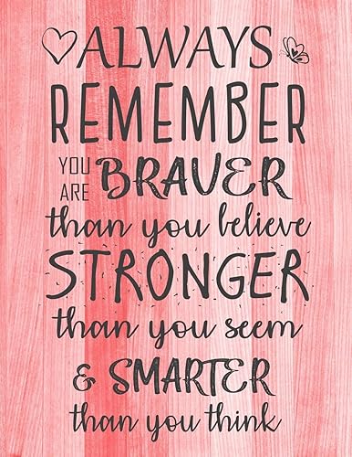 Always Remember You are Braver than you believe - Stronger than you seem &amp; Smarter thank you think: Inspirational Journal - Notebook to Write In for ... Journals - Notebooks for Women &amp; Girls)