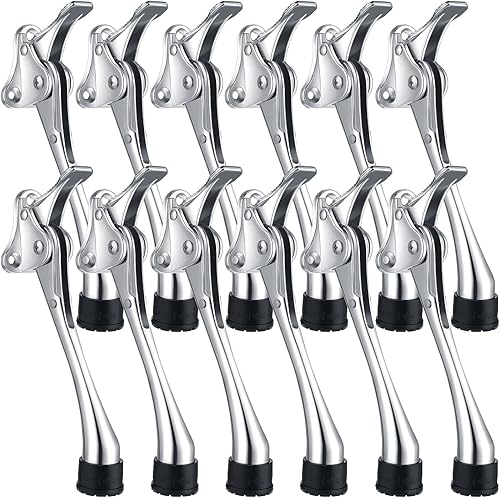 Paquete de 12 topes de puerta de 6 pulgadas, manos libres, tope de puerta de patada a granel, comercial, resistente, topes de puerta abatibles para