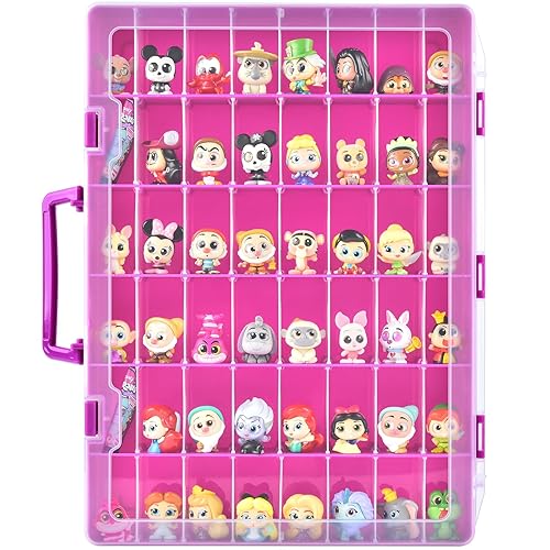 Display Case Compatible with Disney Doorables Collectible Mini Figures/ for MGA Entertainment Miniverse. Toys Storage Organizer Container for Multi Peek/ for Village Peek Characters (Box Only)--Purple