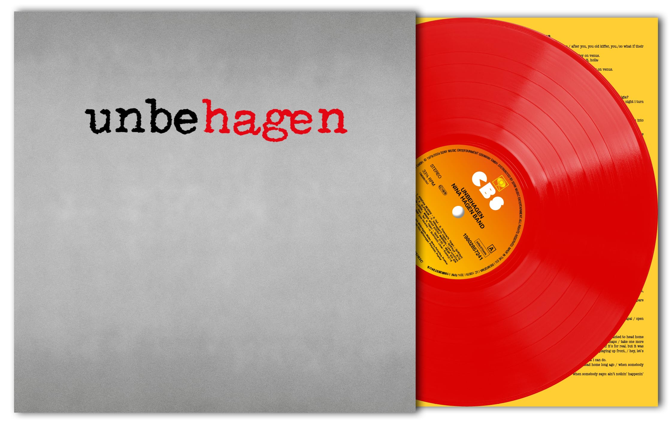 Nina Hagen Band Unbehagen Vinyl LP 180 Gr. RSD Black Friday 2024