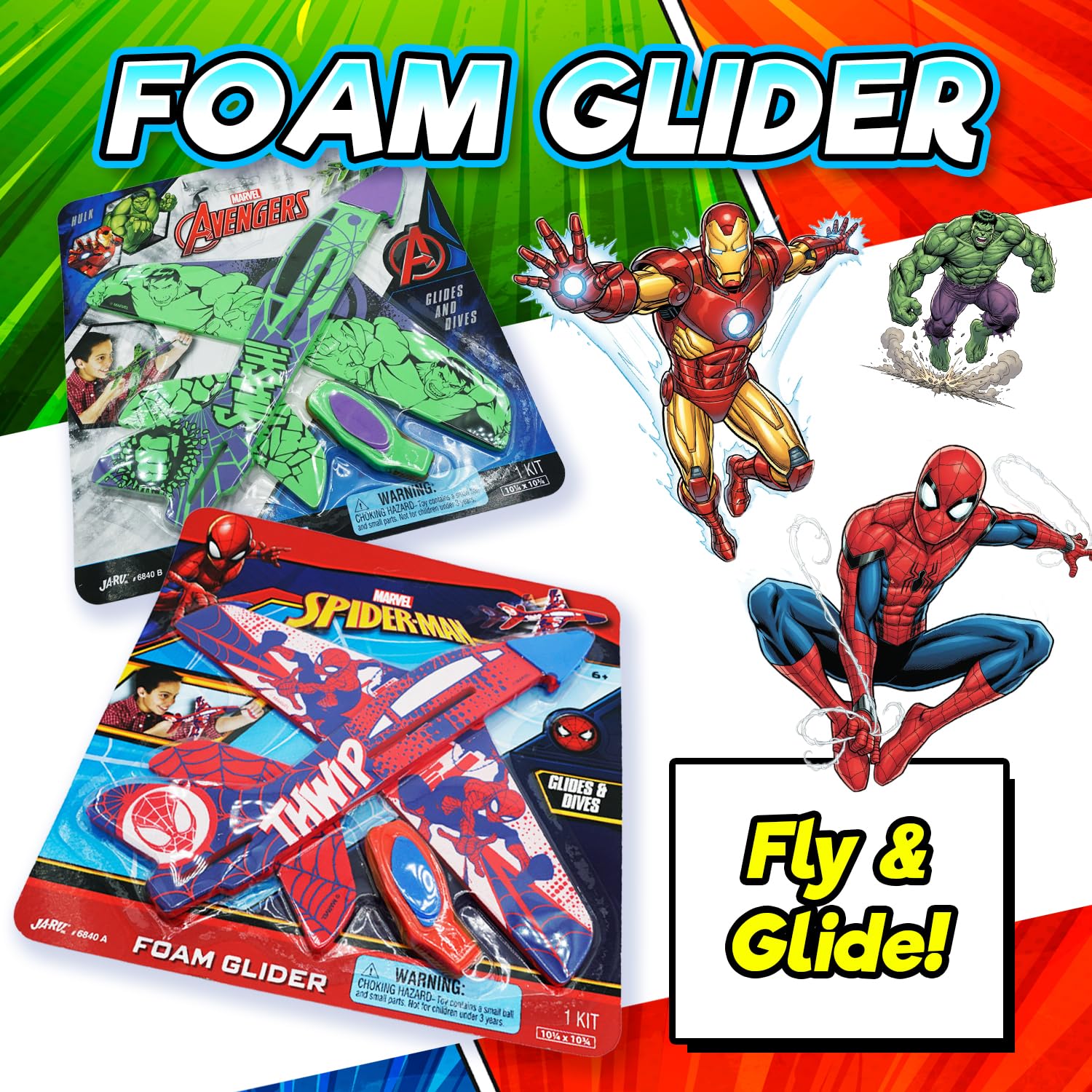 Amazon.com: JA-RU Marvel Foam Glider Toy. (1 Spiderman Glider