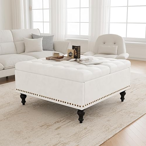 Versatile Lift-Top Ottoman Coffee Table, Multi-Function Storage Bench and Foot