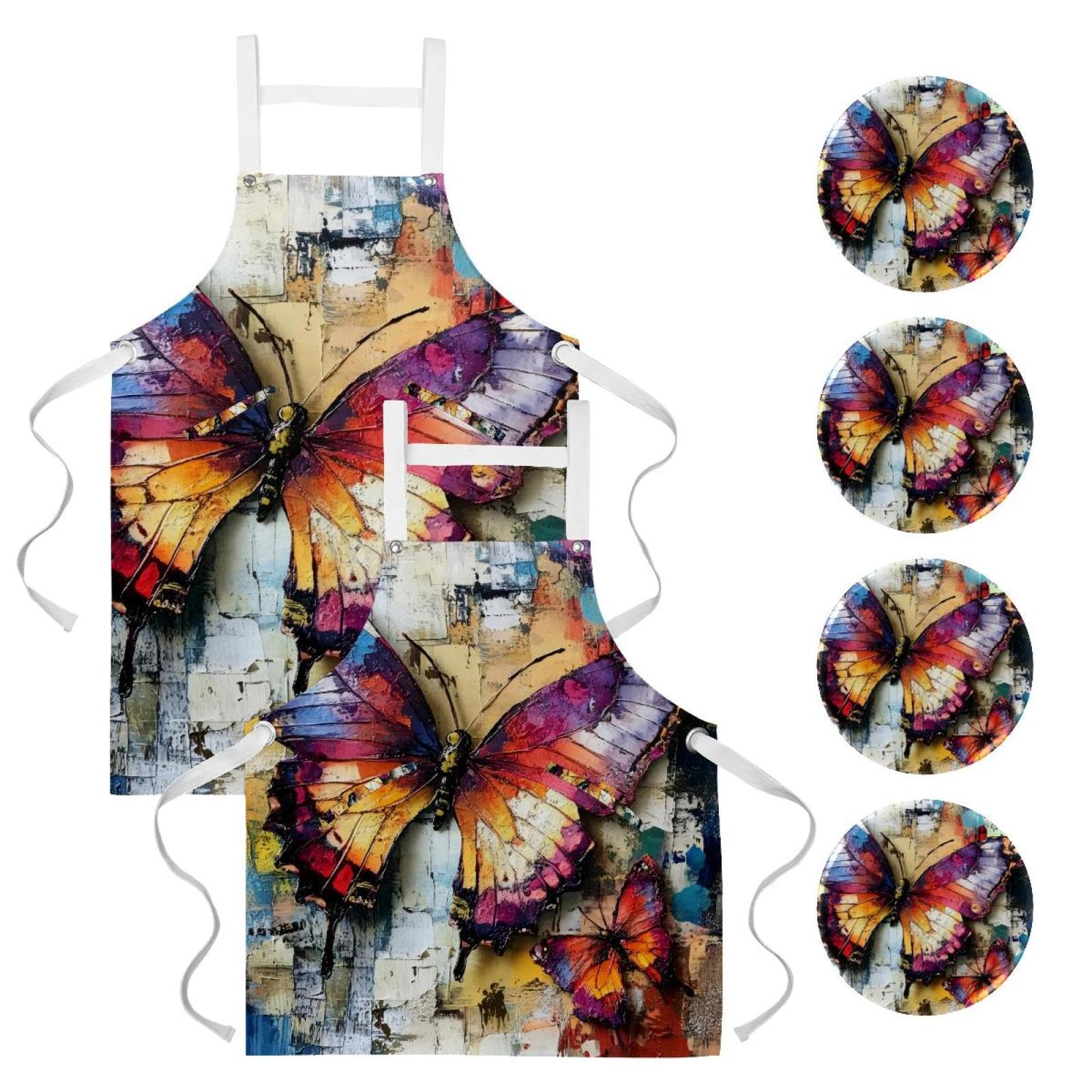 Tablier de cuisine multicolore ajustable avec broches pour le restaurant - 7