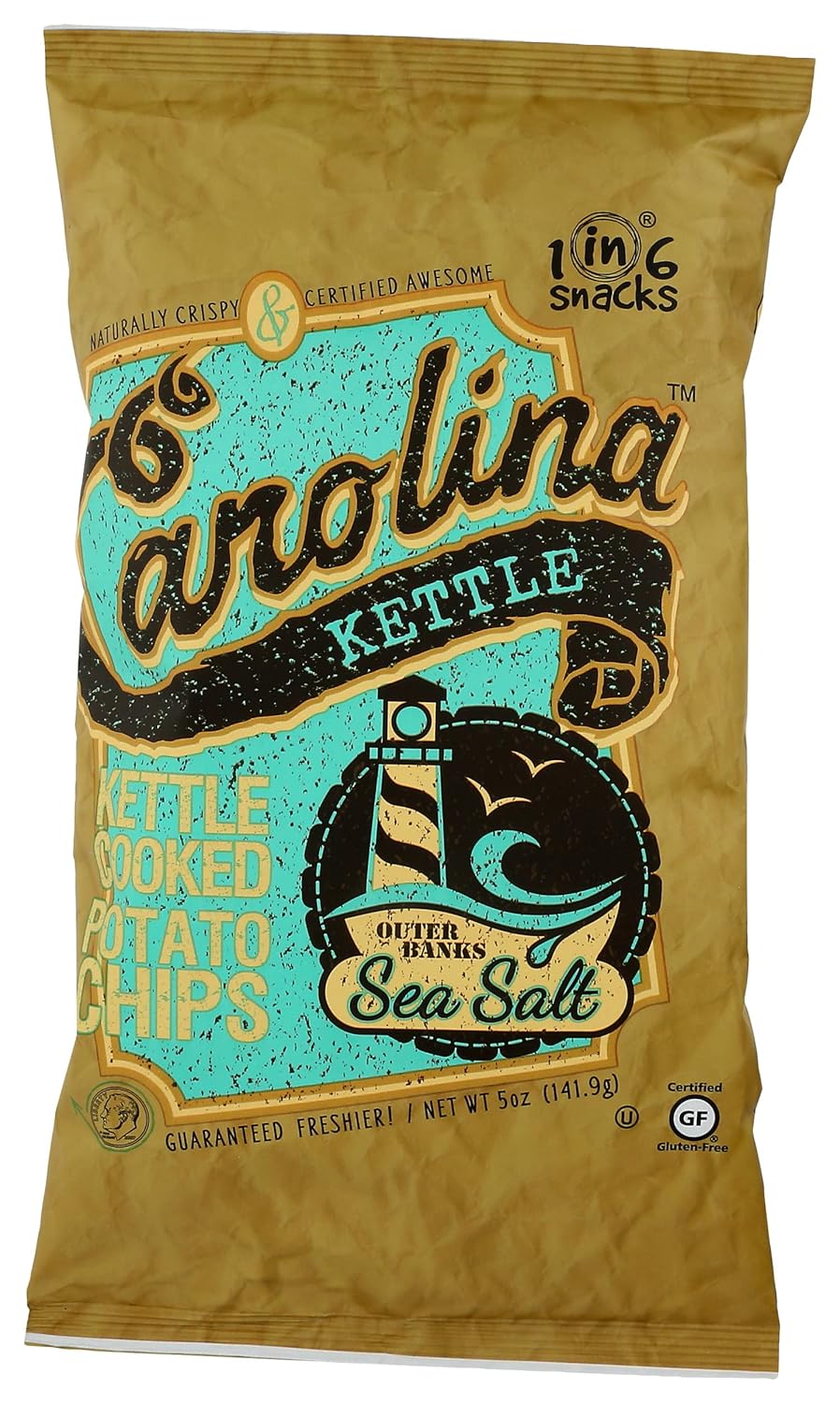 Buy Carolina Kettle Kettle Cooked Potato Chips, Outer Banks Sea Salt, 5