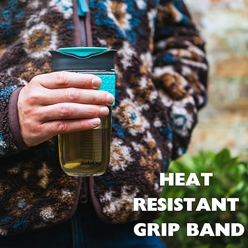 Miniatura 4 de Infusor de té de viaje grande suelto  Colador de té desmontable con tapa a prueba de derrames  18 onzas  17.9 fl oz sin BPA reutilizable taza de