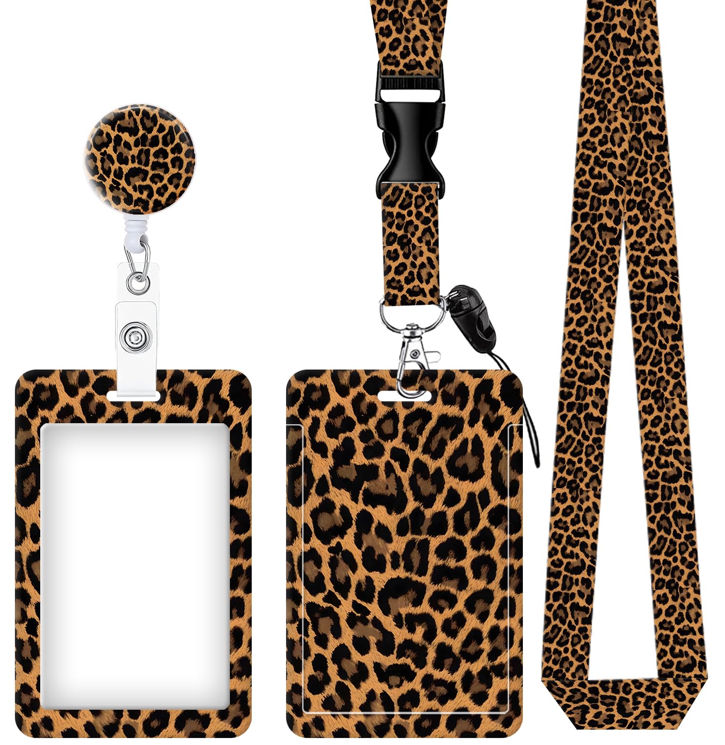 ID Badge Holder with Retractable Lanyard, Badge Holders Reel with 360 Degrees Rotate Carabiner Clip for Women, Teachers, Nurses, Doctor,Students,