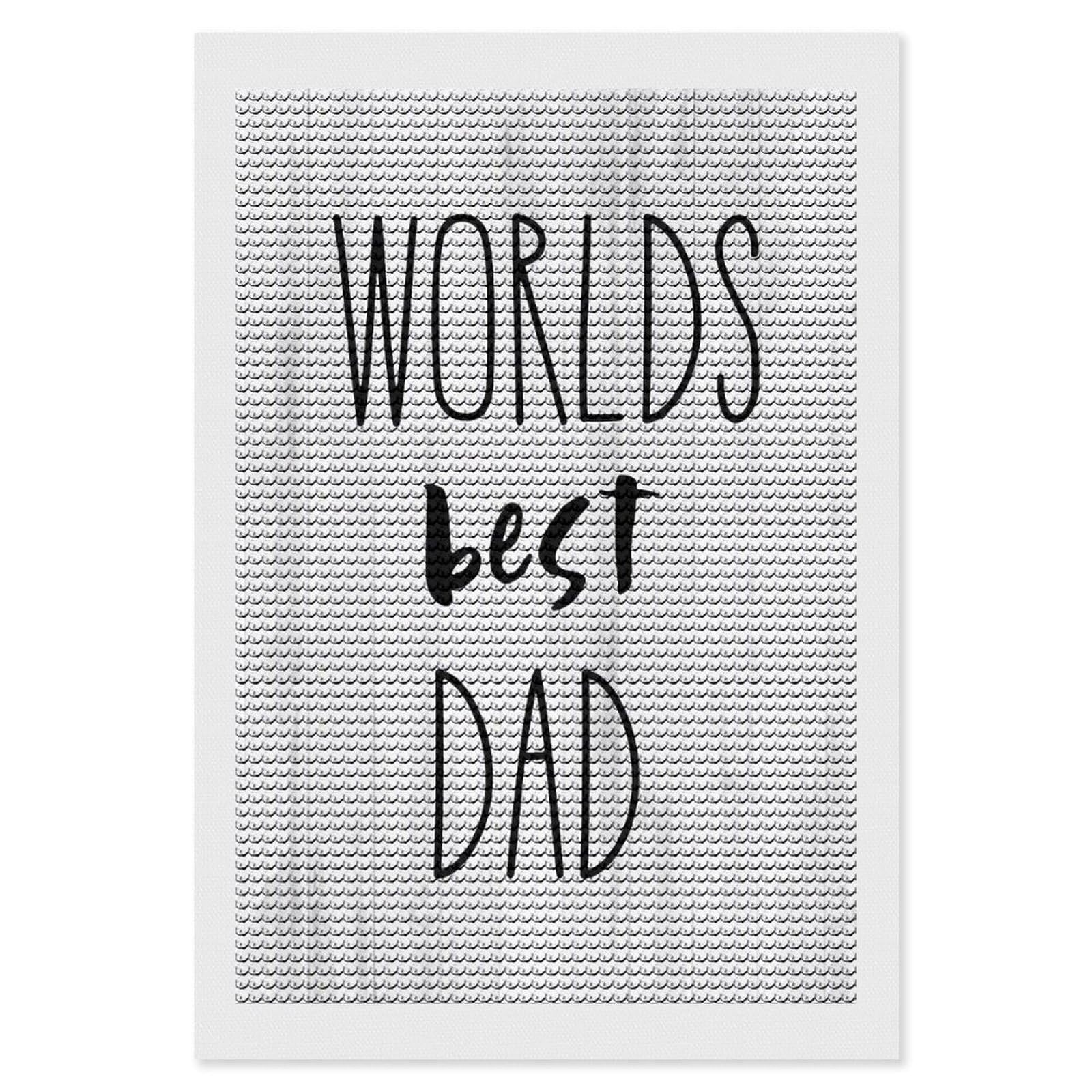 Junmoney Worlds Best Dad Diamond Painting Canvas Set 8"x12", for Women, Mindful Craft Activity, Cosy Home Accent, Festive Craft Gift