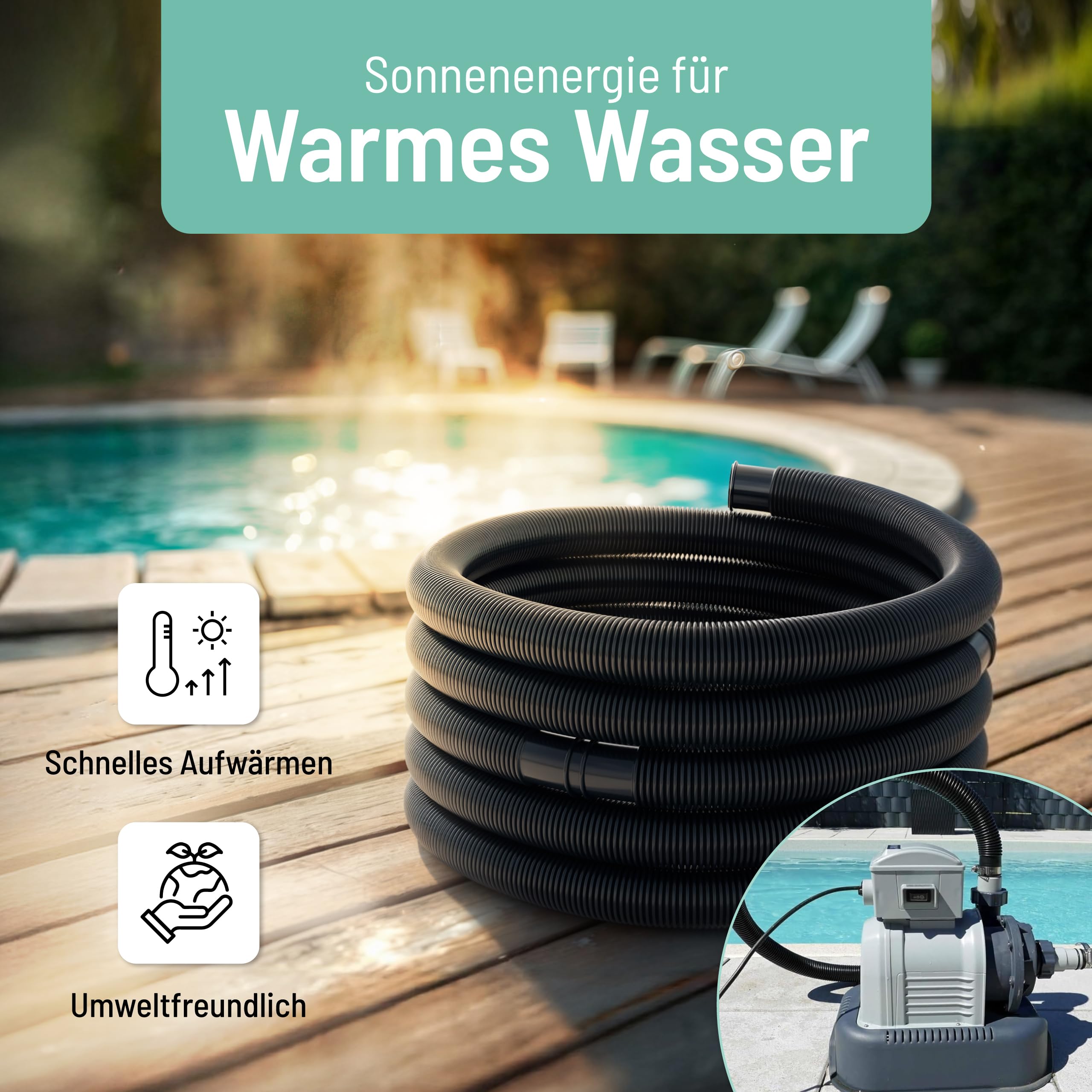 Zwembadslang 50 M met 38 Mm Diameter voor Flexibel Gebruik