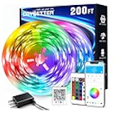 DAYBETTER LED Strip Lights 200 ft (2 Rolls of 100 ft), Smart App Control Lighting Bedroom Rome Decor with Remote, RGB Music Sync Color Changing LED Lights for Party