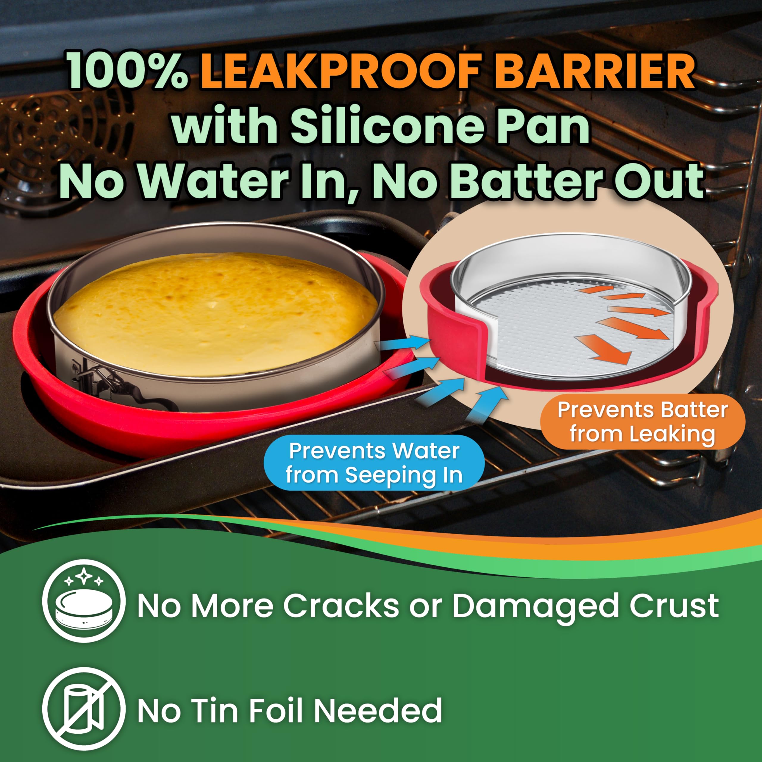 Sartén desmontable no tóxica de 9 pulgadas, antiadherente, de acero inoxidable con protector de sartén, sartén de resorte de 9 pulgadas, sartén con forma de resorte para tarta de queso, 9 moldes para