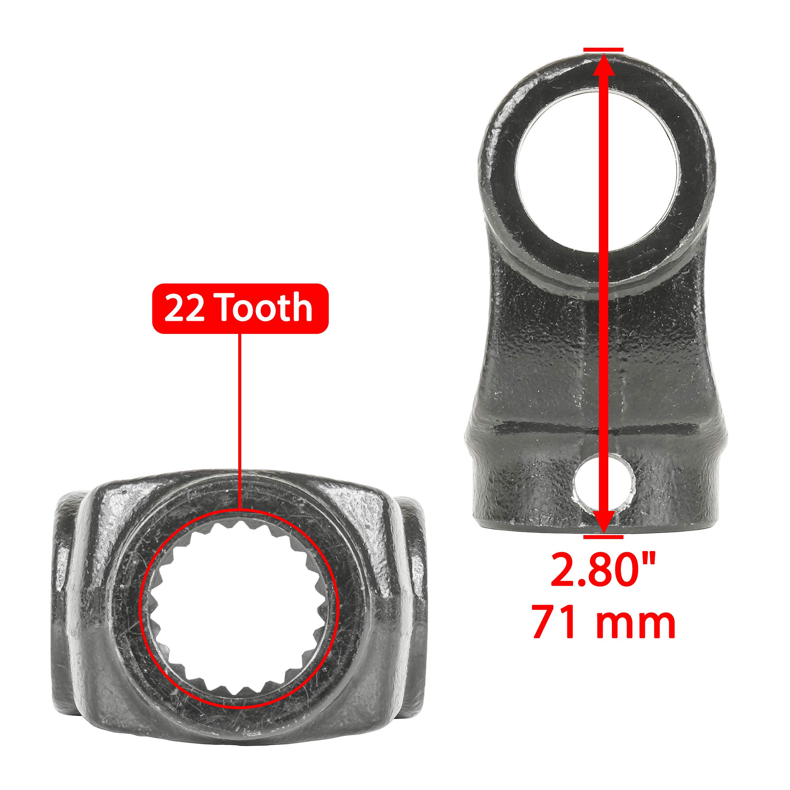 Caltric 2x Front Rear Drive Shaft Yoke with U-joint