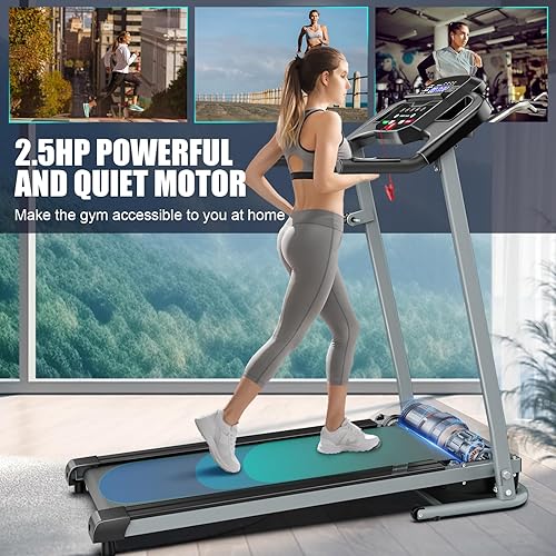 Miniatura 2 de FYC Cinta de correr eléctrica portátil plegable para gimnasio en casa - Máquina de ejercicio plegable compacta - Blanco