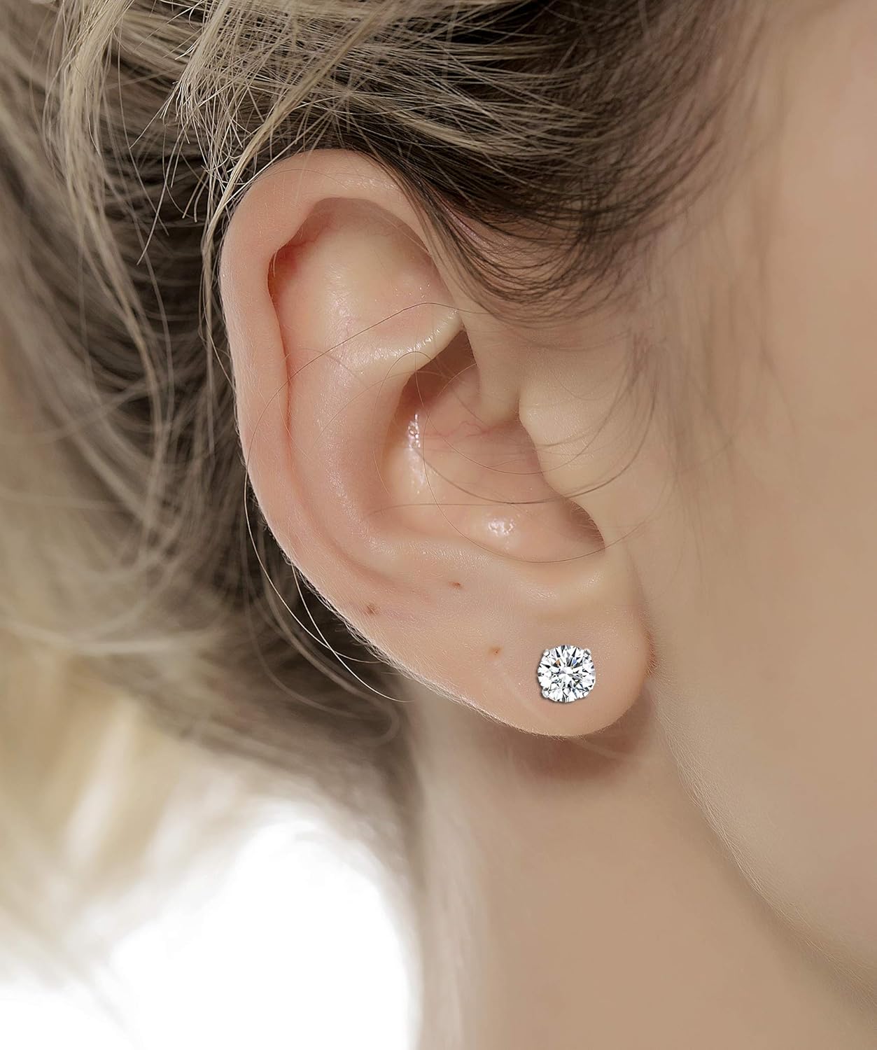 Tornito 7 Pairs 20G Stainless Steel Stud Earrings Round Cubic Zirconia Barbell Earring Set For Men Women 2MM-8MM Rose Gold Tone - Image 5