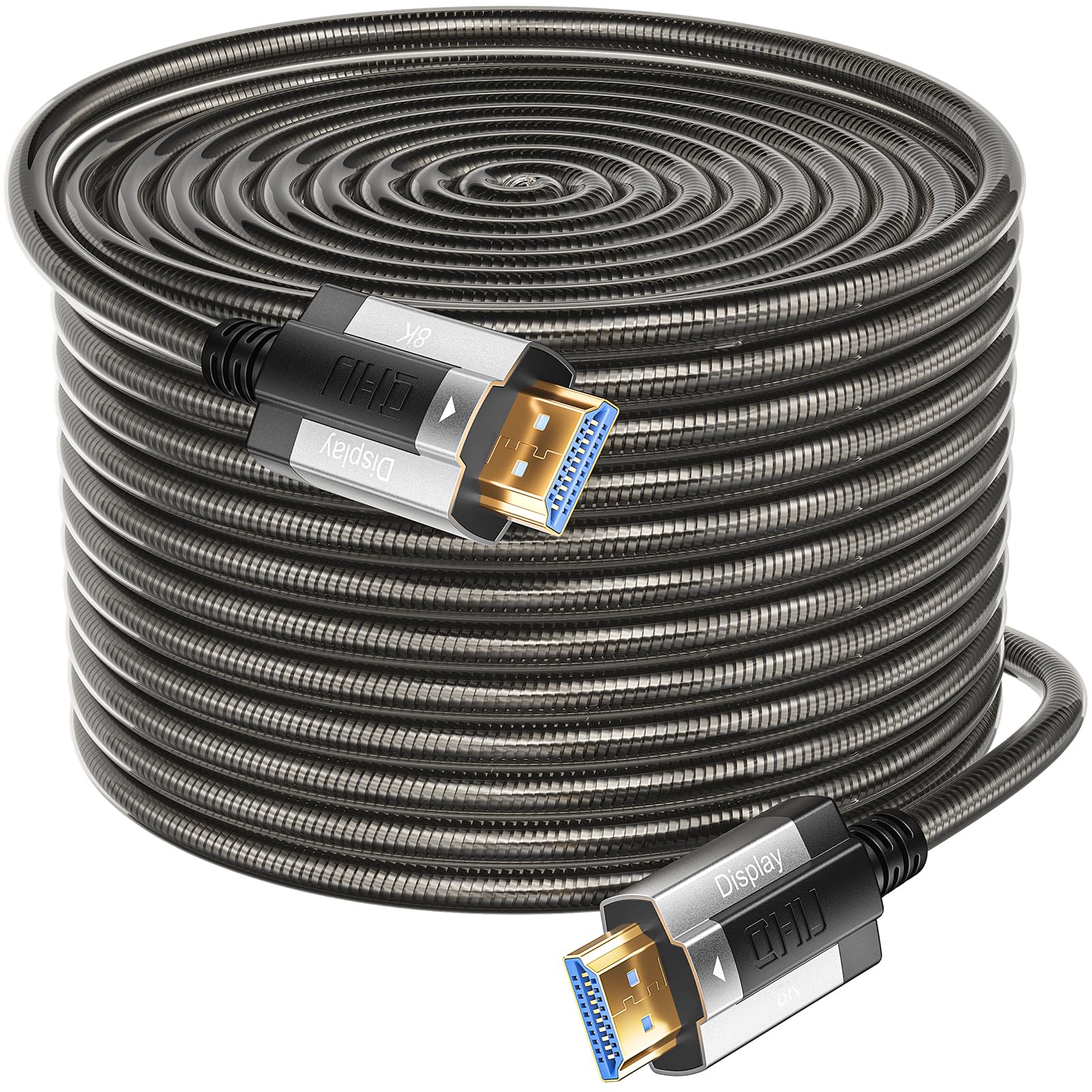Siwket Cavo in fibra ottica 8K HDMI 200M armatura in acciaio ottico HDMI 2.1 48Gbps Ultra High Speed 8K@60Hz 4K @120Hz Dynamic HDR eARC Dolby HDCP 2.2&2.3 per HDTV/proiettore/home theater/TV