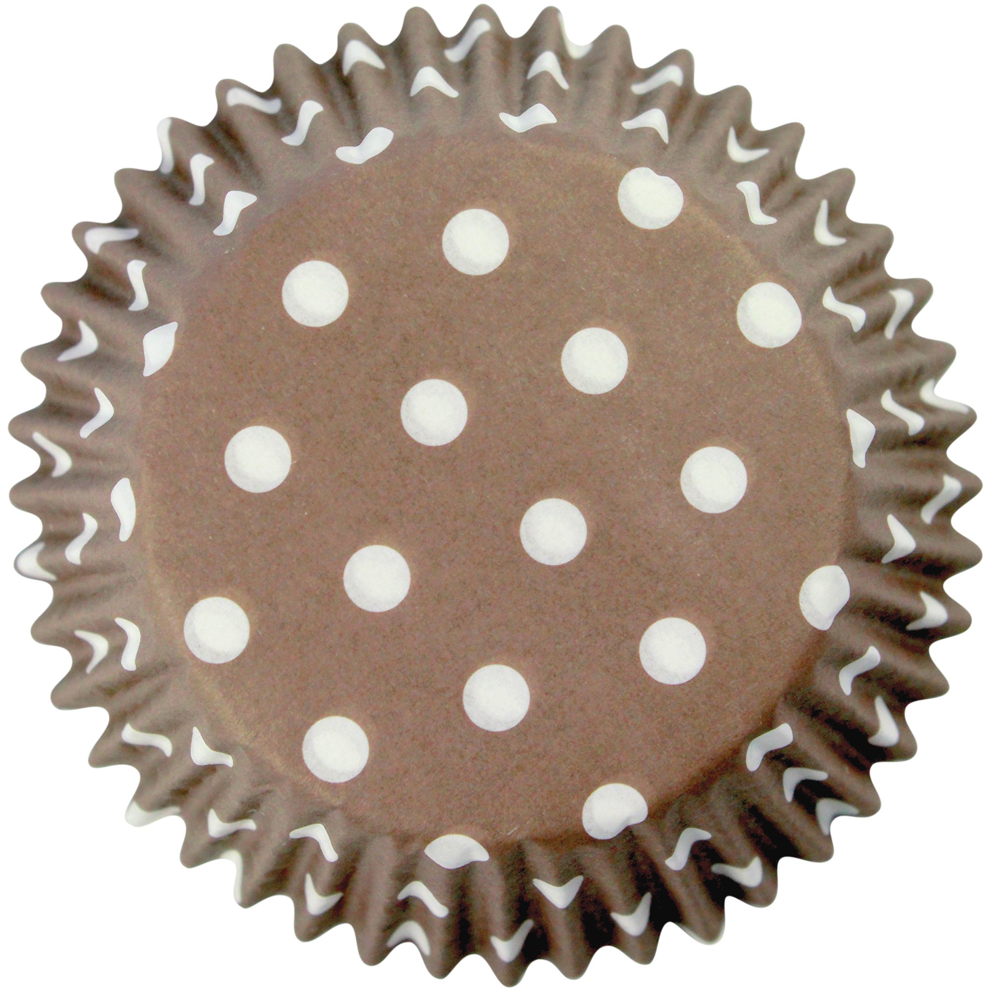 PME BC732 Brown Polka Dots Paper Baking Cases for Cupcakes, Standard Size, Pack of 60