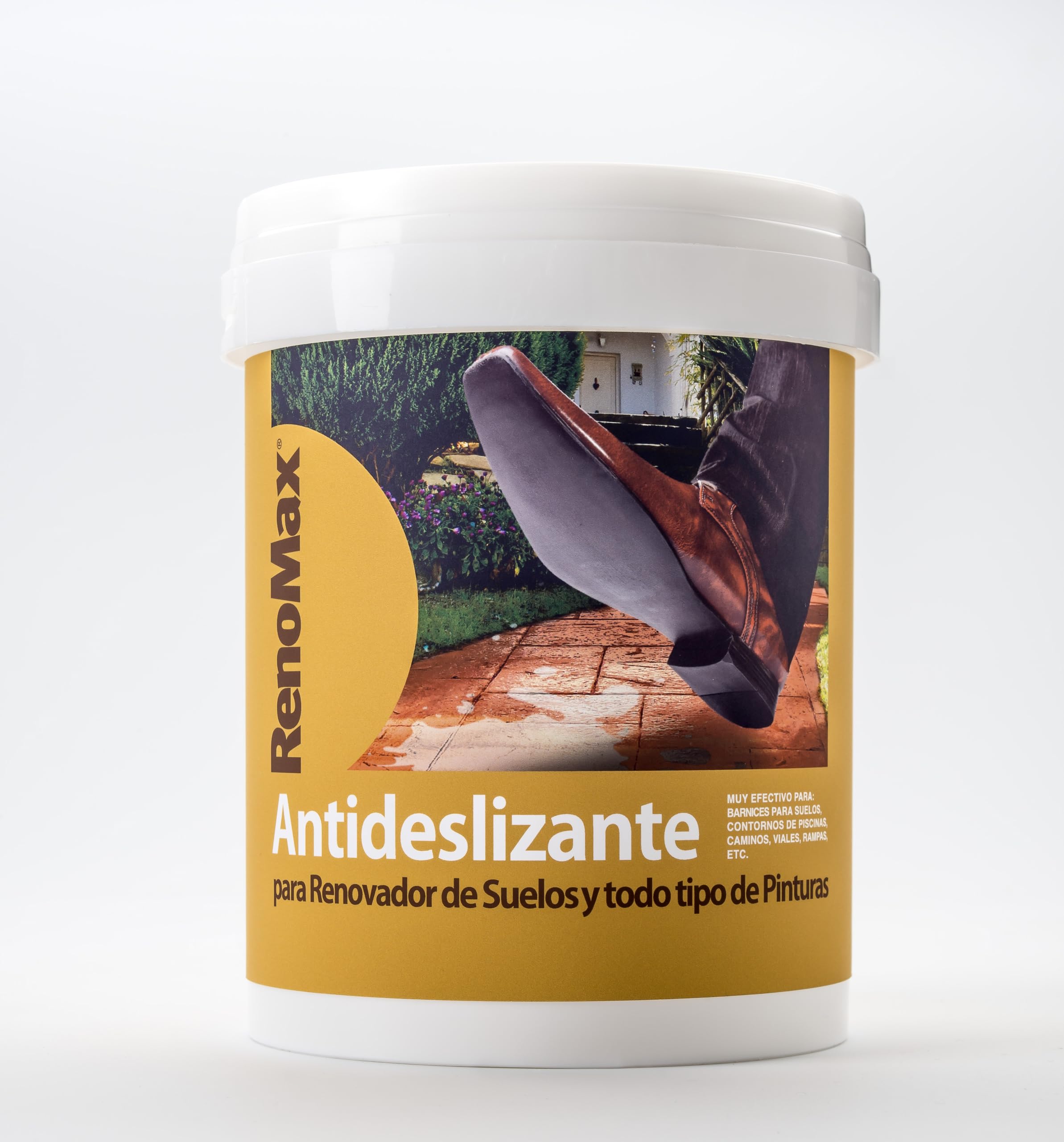Renomax - Aditivo Antideslizante en Polvo | Suplemento Suelo Antideslizante Seguro, Fácil de Usar, Certificado C3 | Compatible con Resinas al Agua, al Disolvente, Barnices y Pinturas | 1000gr
