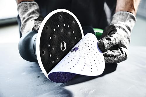 Miniatura 2 de 3M 522 Green Corps Hookit Regalite - Disco de grano 6E de 8 pulgadas, 36, 6