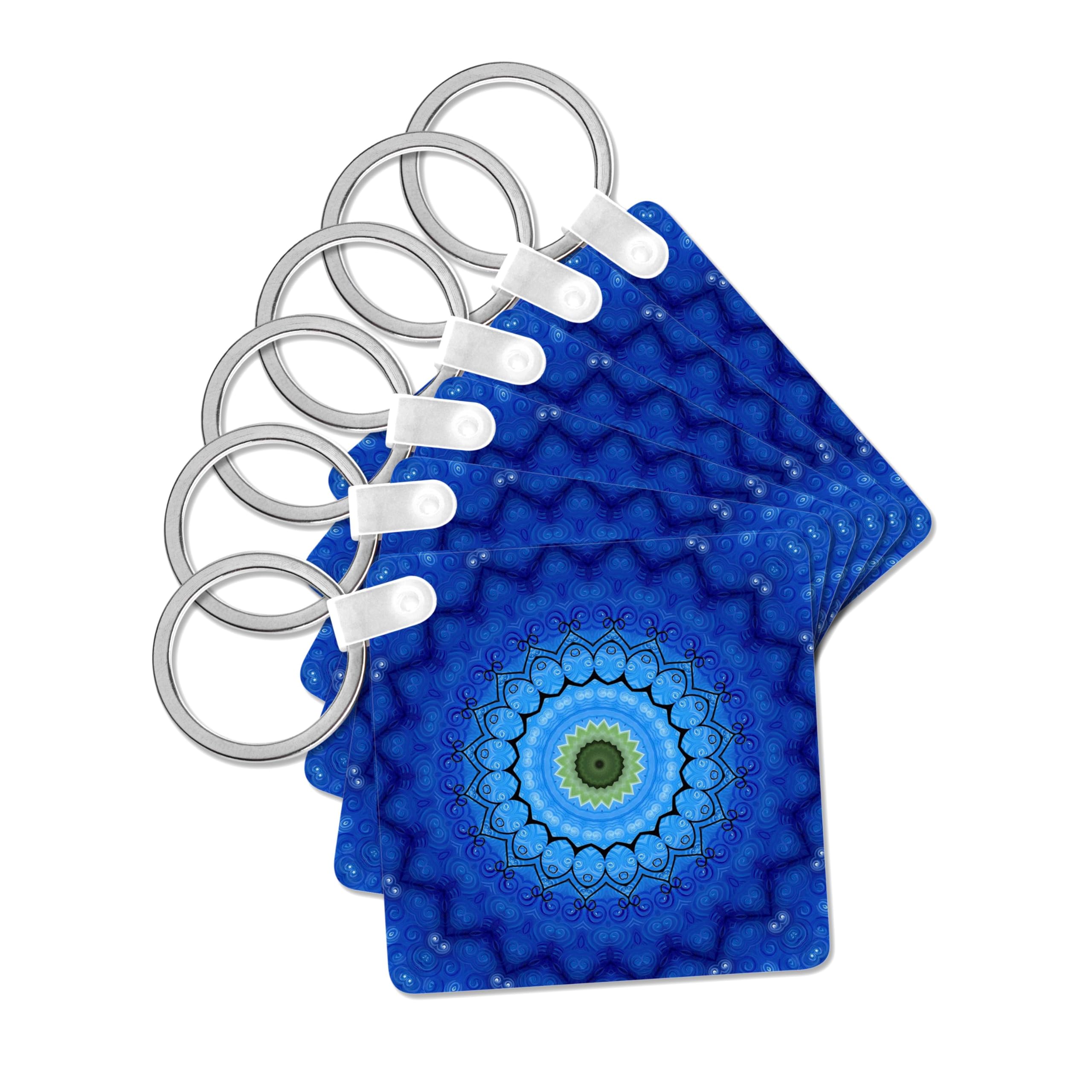 3dRose, Kids Painting Star Mandala, set of 6 Key Chains