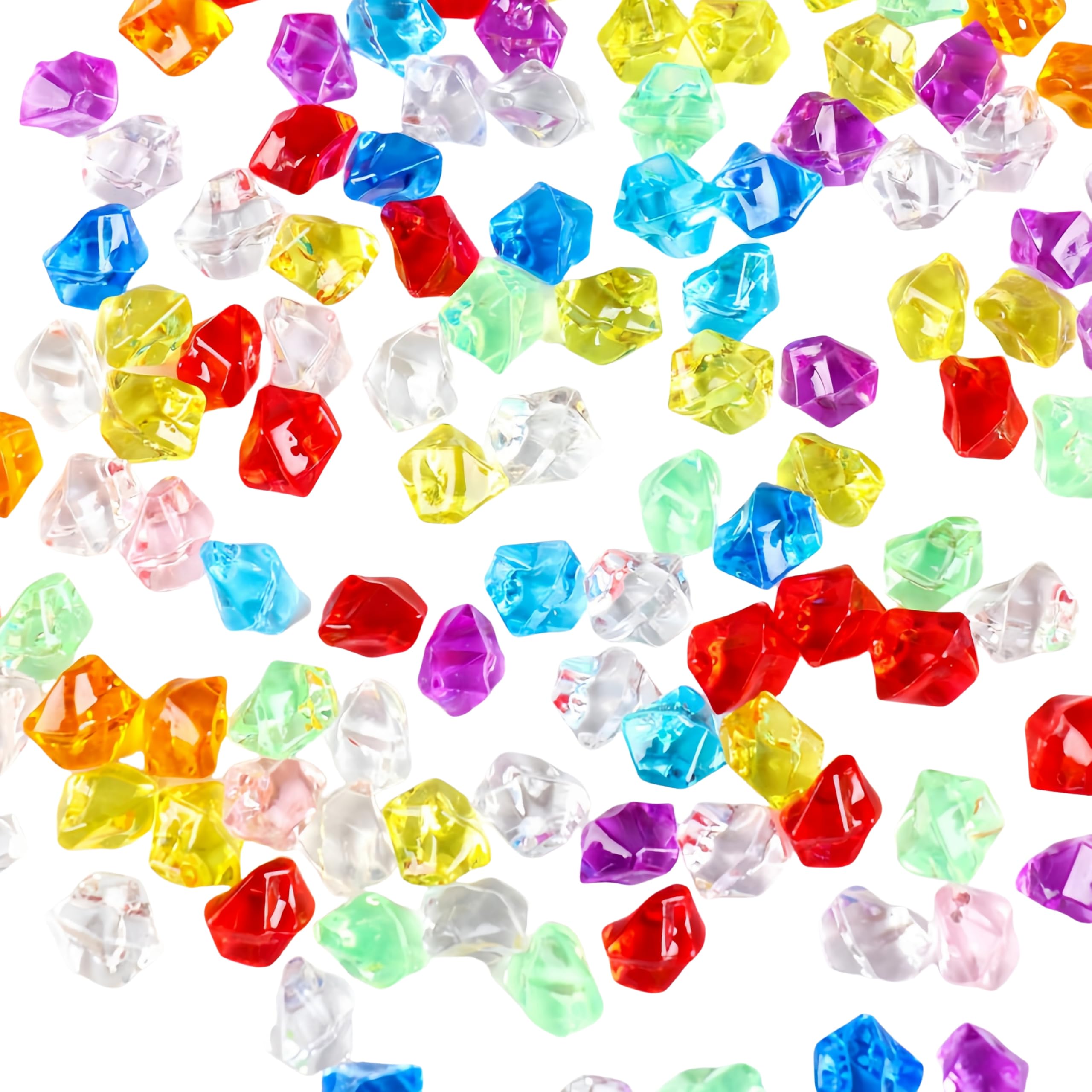 TeeLiy 150 Cristalli Acrilici Rossi Effetto Ghiaccio - 2,5 Cm - Per Decorazioni E Centrotavola