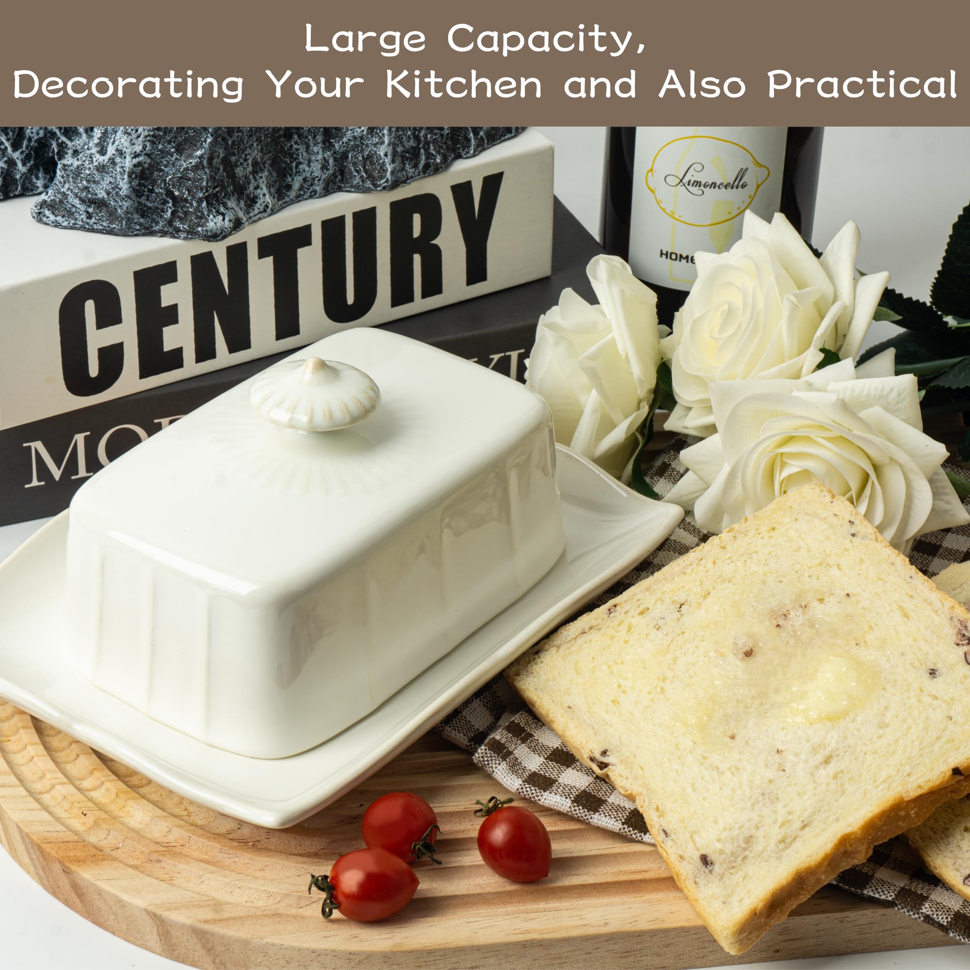 Portaburro In Porcellana Axentia - Elegante, Con Coperchio, Per Conservare E Servire - Foto 2