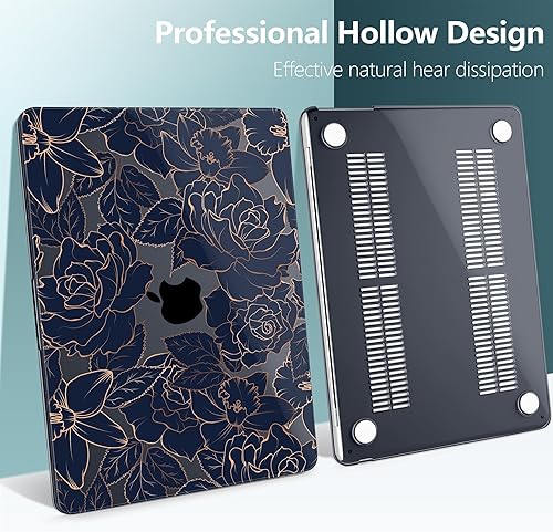 Miniatura 6 de TWOLSKOO Funda rígida de plástico para MacBook Air M3 de 13.6 pulgadas 2022 2023 2024 A2681 M2 A3113 con Touch ID, funda rígida de plástico con