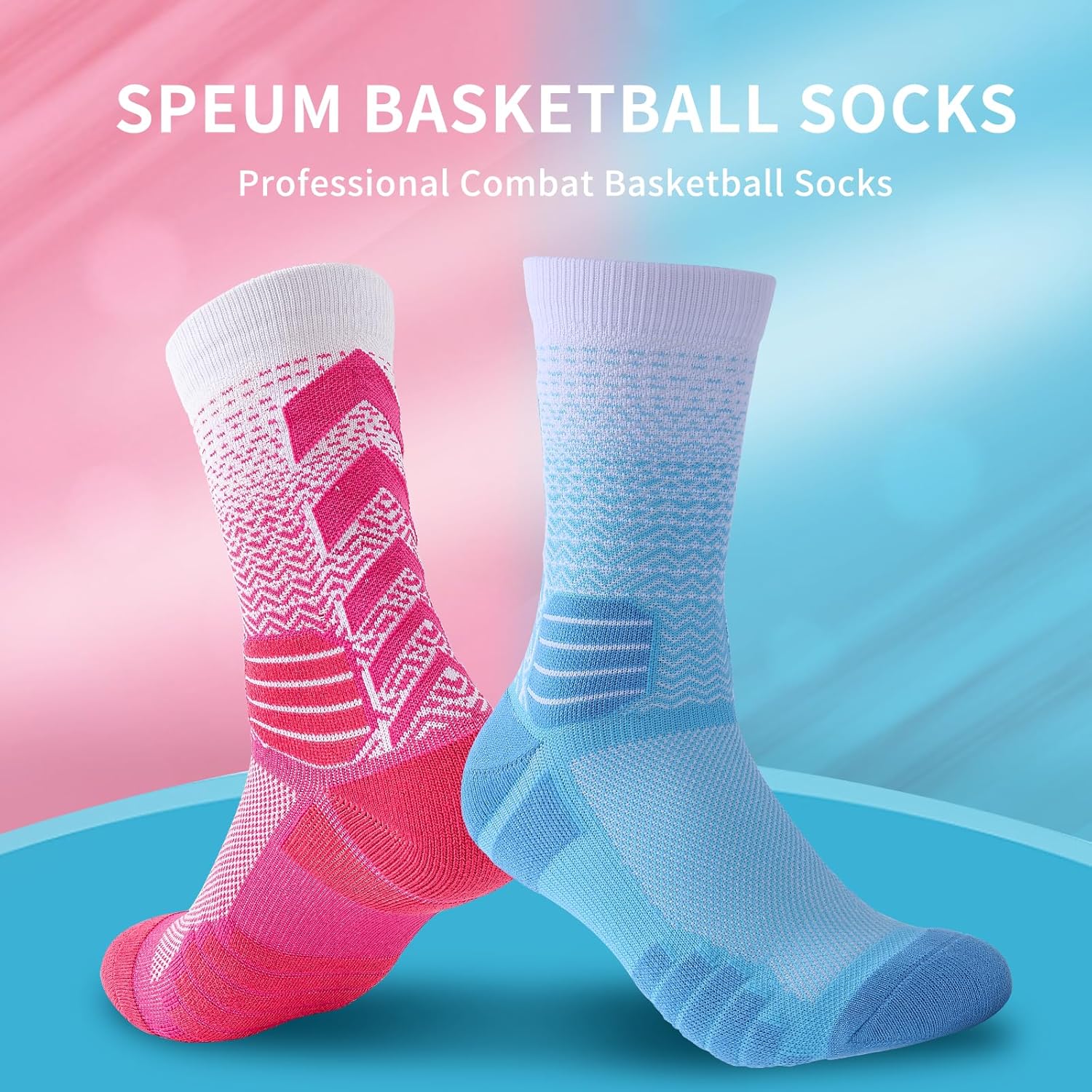 Basketball Socks for Men,Performance Cushioned Men's Athletic Crew Socks with Arch Compression for Cycling Basketball - Image 4