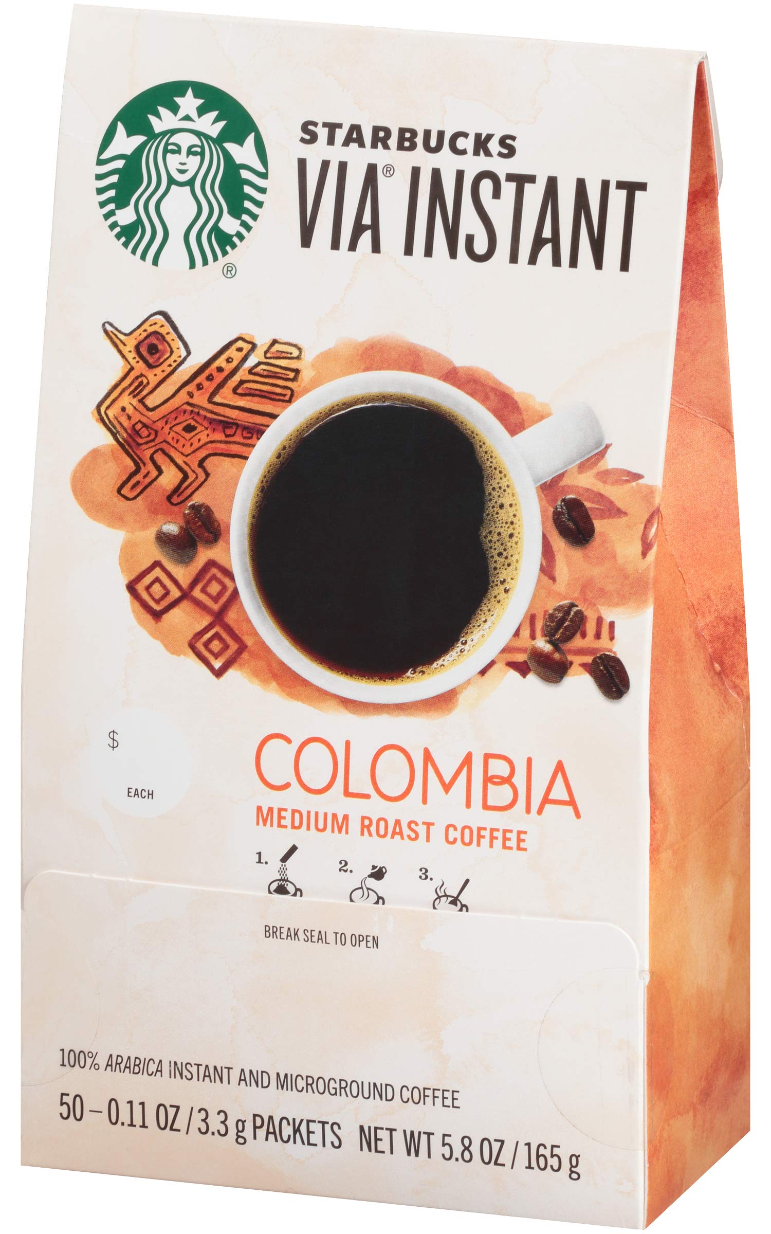 [再販ご予約限定送料無料] Starbucks VIA Instant Coffee, Colombia, 13 CT Pack of 4