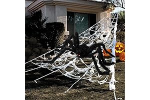 Halloween Decorations Outdoor 295' Halloween Spider Web Decor 59' Scary Giant Spider...