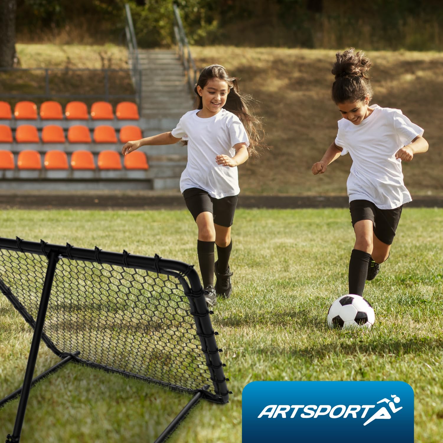 ArtSport Rebondeur de Football Power Pass - Cadre Stable et Réglable - Entraînement de Précision
