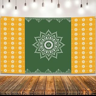 KatchOn, Xtralarge Indian Traditional Backdrop - 7.5X5 Feet | Navratri Decoration, Durga Puja & Diwali decorations For Home | Indian Photo Backdrop for Wedding, House Warming Decor, Happy Diwali