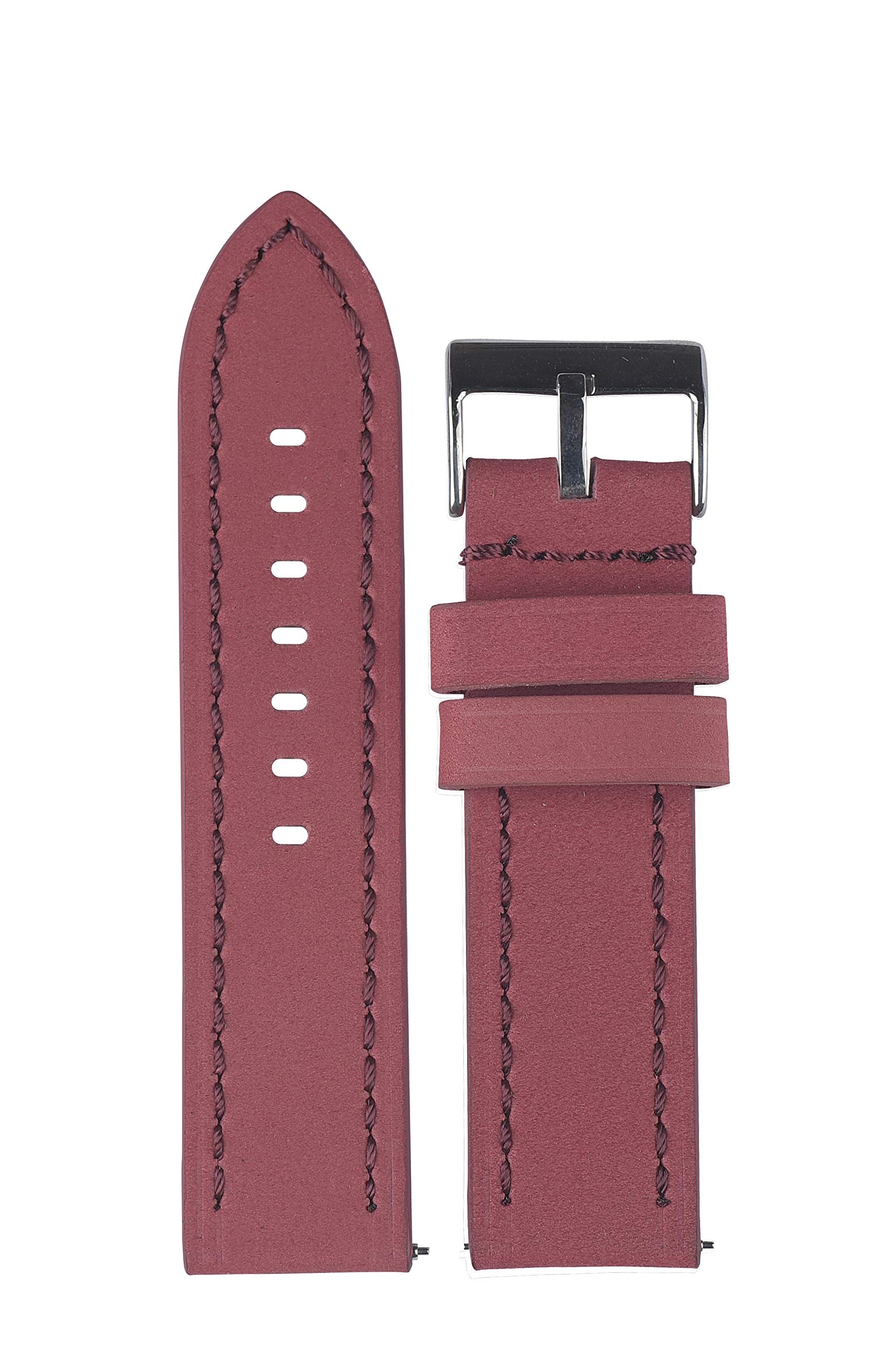 EXOR CASTORO RED Colour Leather Watch Straps With CUT EDGE finish of 24 MM Quick Release Watch Band for Men Women (B08P7BTX5G) Amazon Price History, Amazon Price Tracker