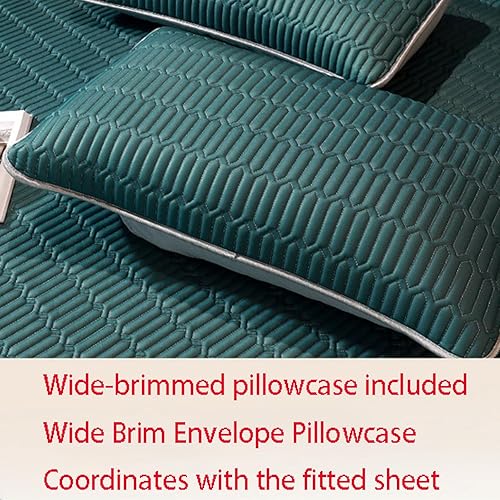 Miniatura 6 de Funda de colchón de material suave, sábana bajera ajustable de seda de hielo de látex de verano, color sólido, antideslizante, se adapta a colchones