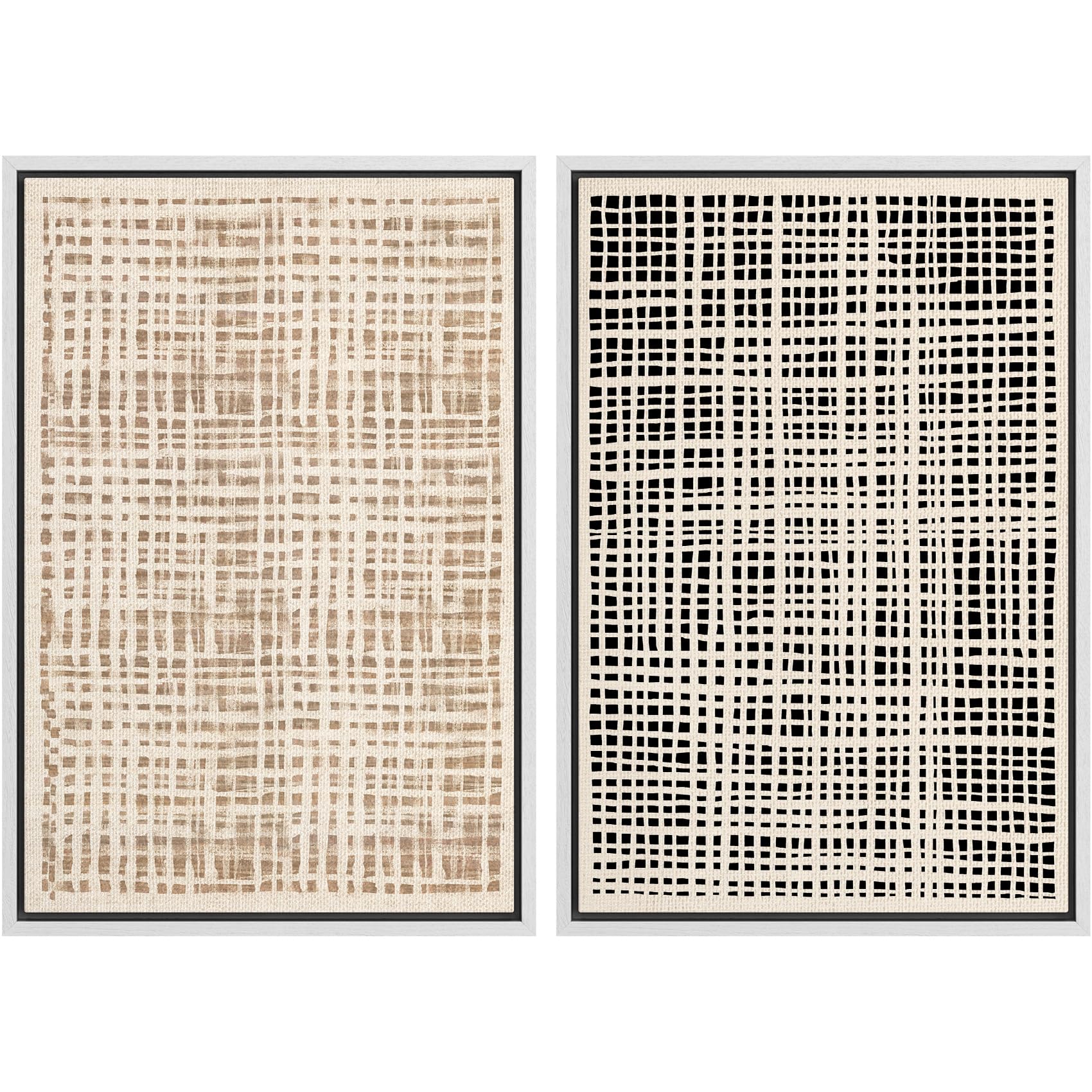 SIGNWIN Framed Canvas Print Wall Art Abstract Wave Pattern Modern Art Minimalist Neutral Decor for Living Room, Bedroom, Office - 16"x24"x2 Natural — view 136