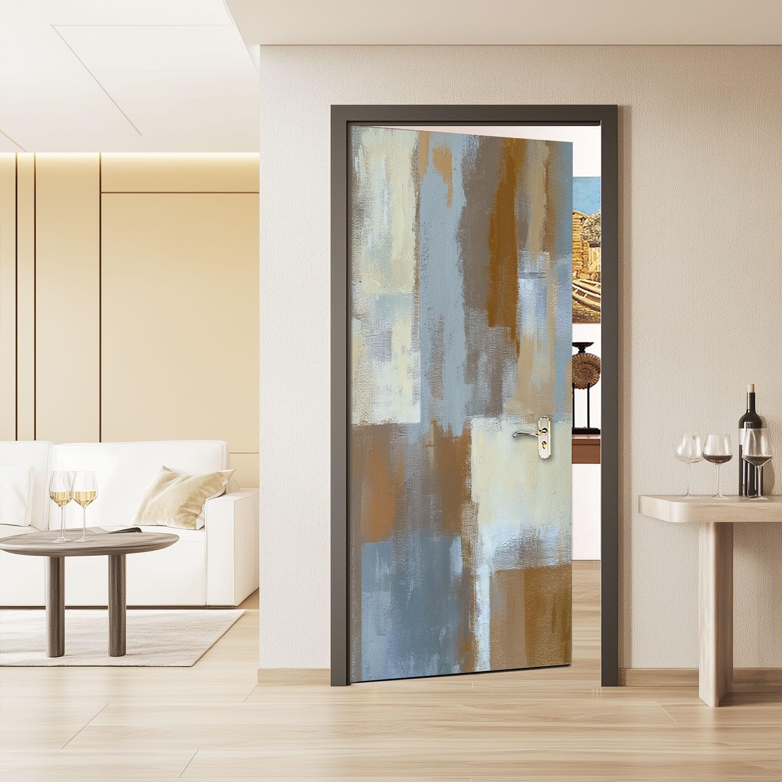 Decorazione murale per interni, motivo astratto, impermeabile, autoadesivo, in PVC, decorazione da parete, stile shabby chic, per camera da letto, soggiorno, 95 x 200 cm (larghezza x altezza)