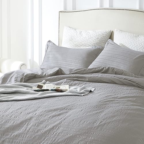 Miniatura 9 de Juego de funda de edredón de algodón egipcio de 1000 tc, reversible, 3 piezas, funda de edredón de algodón envejecido, suave y transpirable