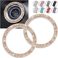Vista 13 de Anillos brillantes para botón de arranque y parada de automóvil, emblema, diamantes de imitación rojos, accesorios de decoración para mujeres