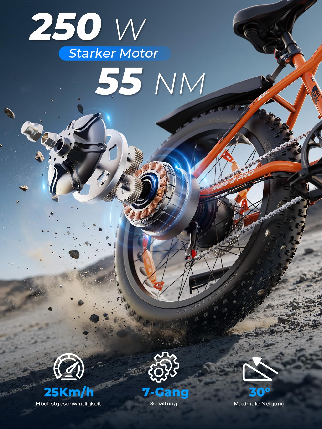 E Bike, 26" x 4.0" Fat Tire E-Bike Herren Damen mit 48V 18Ah/13Ah Akku Bis 100-150KM, 250W 85NM Motor, Vollfederung Elektrofahrrad für Erwachsene, E Fatbike 7-Gang-All-Terrain EBike Mountainbike