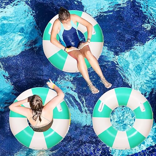 Miniatura 8 de Flotadores inflables de piscina para adultos, flotadores inflables para anillo de natación para adultos, balsa de piscina inflable para verano,