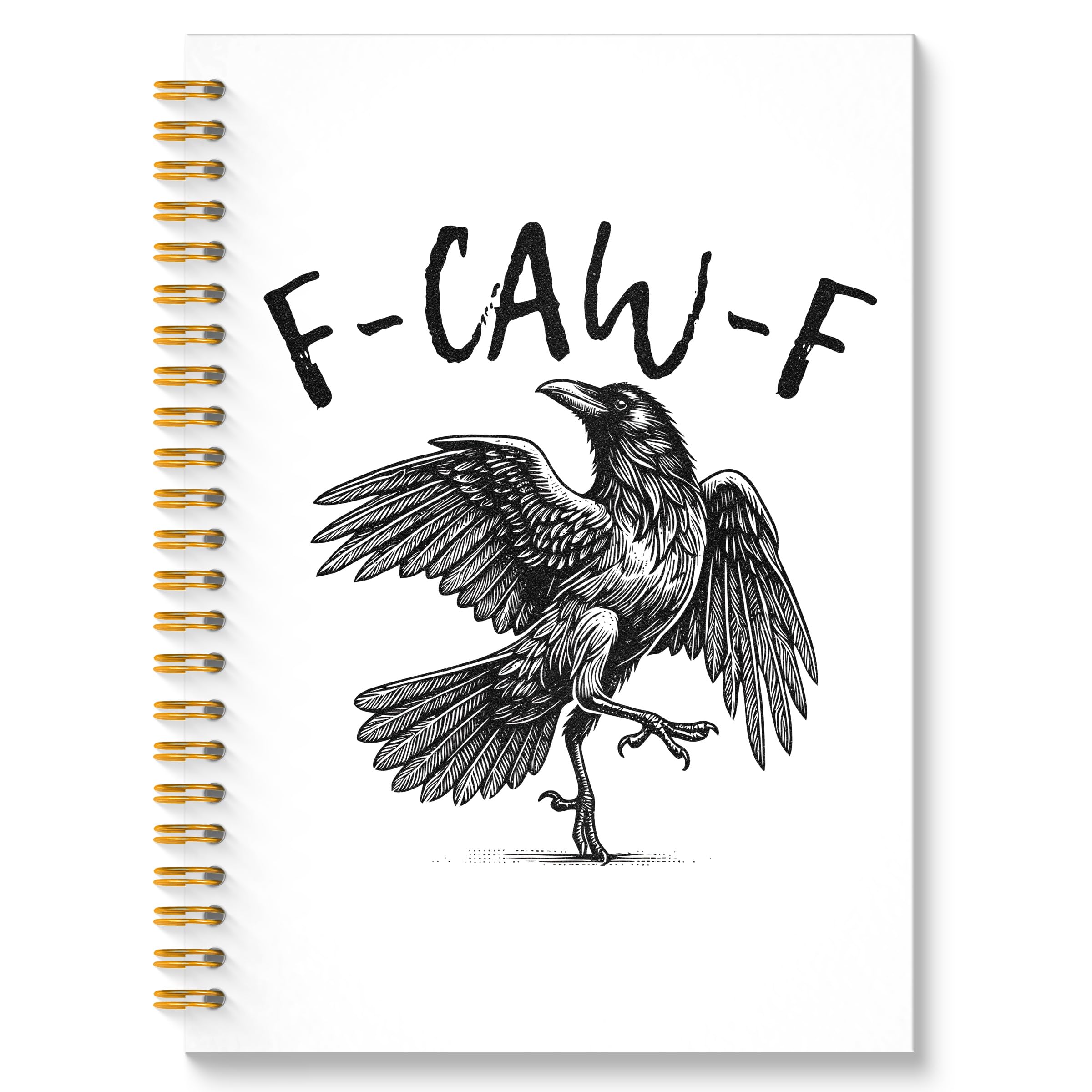 ROXMART Gothic Black Crow Glitter Spiral Notebook, Witchy Funny Raven Journal, Crow Lovers Gifts for Women Men, Dark Academia Gothic Raven Hardcover