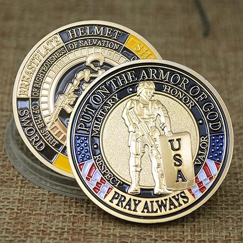 Miniatura 5 de Moneda conmemorativa de oración de soldados de Estados Unidos Moneda conmemorativa