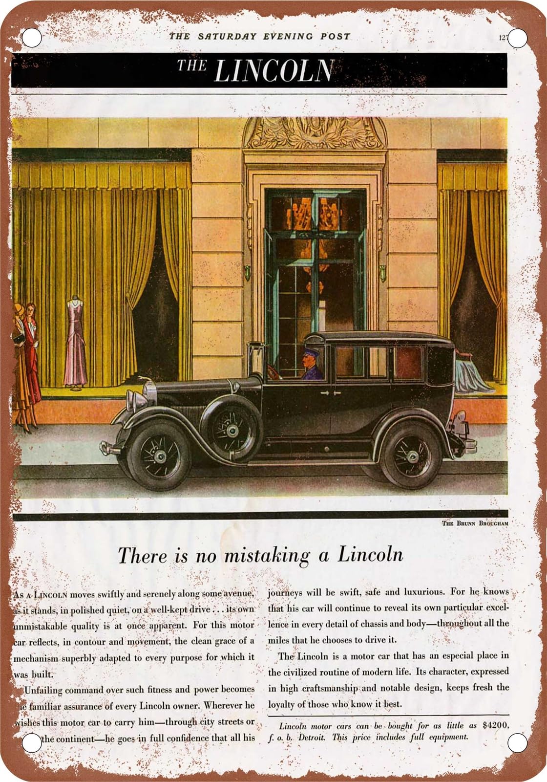 METAL SIGN - 1931 Lincoln Vintage Ad 09 - Old Retro Rusty Look home decor